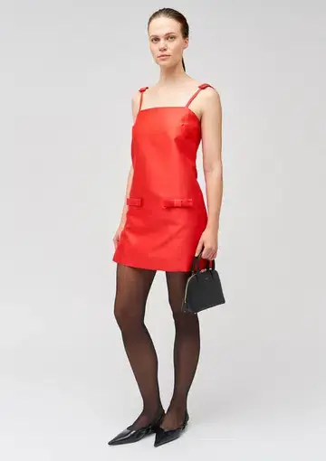 Oroton Satin Mini Dress Poppy Size 6