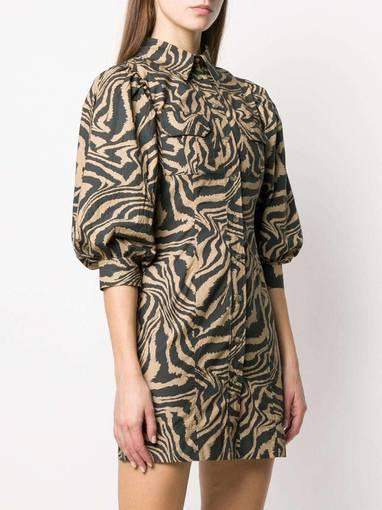 GANNI swirl tiger-print dress