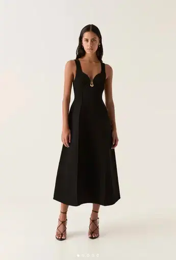 Aje Marisole Knit Midi Dress Black Size M / AU 10