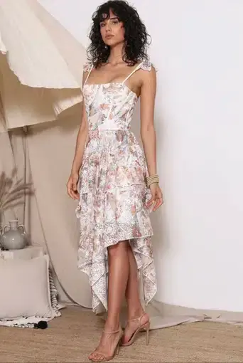 Prem The Label Amina Midi Dress Multi Floral Size 6 
