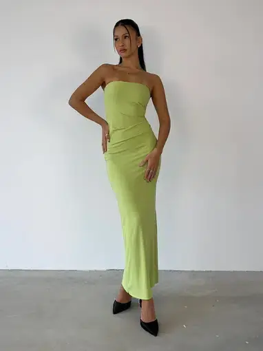 Bec & Bridge Myla Strapless Dress Lime Green Size 8