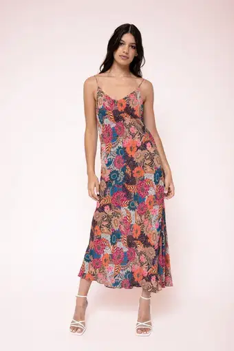 Kachel Lina Midi Slip Dress in Enchanted Garden Size M / AU 10