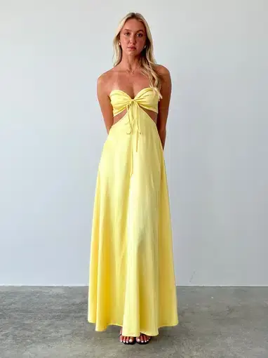 Lane + Sass Lucy Lemon Dress Yellow Size 10
