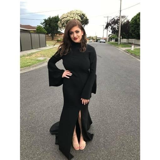 Rachel Gilbert Darlia long sleeve Gown Black Size AU 10