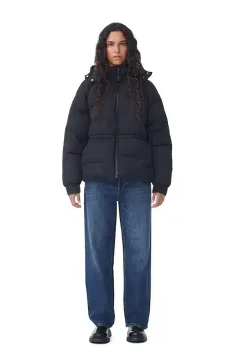 Ganni Short Buffer Raglan Jacket Black Size 10