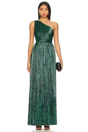 House of Harlow 1960 Claire Pleated Gown Green Size XL/Au 14