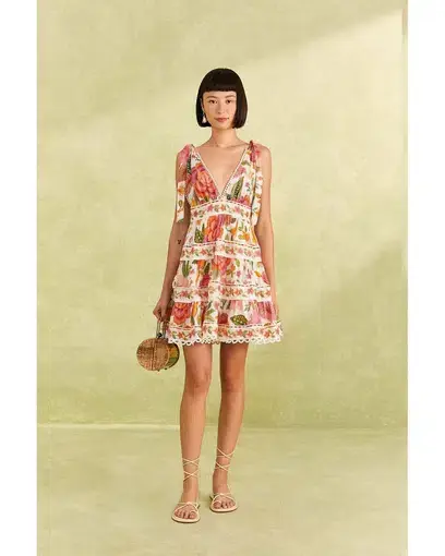 Farm Rio Macaw Bloom Mini Dress Multi Size 14