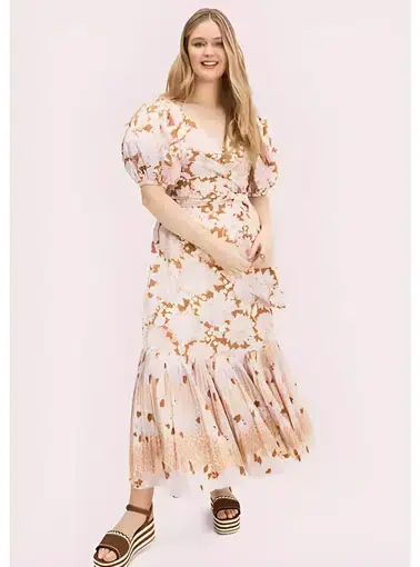 Kate Spade Exotic Bloom Poplin Dress in Floral Print Size AU 8