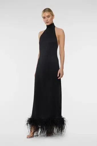 Oseree Lumiere Plumage Dress in Black Size M/ AU 8