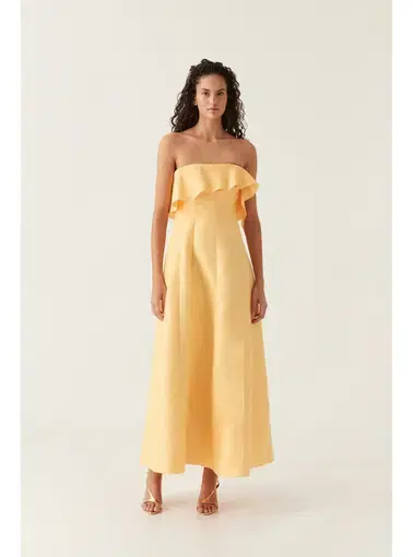 Aje Shallows Strapless Gown Marigold Yellow Size AU 10
