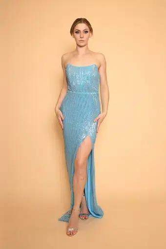 Abyss By Abby Kiss Me Gown Light Blue Sequin Size XS/AUS 6