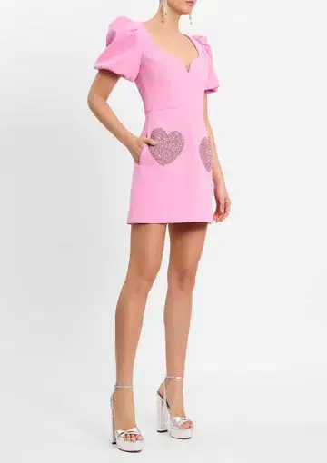 Rebecca Vallance Rochelle Puff Sleeve Mini Dress Pink Size 12