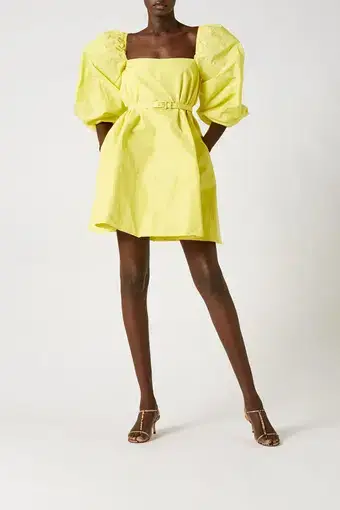 Scanlan Theodore Taffeta Trapeze Mini Dress Yellow Size 6