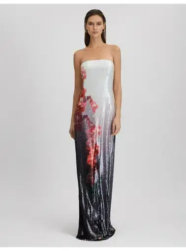 Halston Spencer Sequin Strapless Maxi Dress in Multi Size AU 8