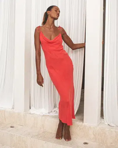 Winona Marcella Cowl Dress Scarlet Red Size XXS / AU 4