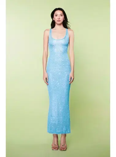 Asta Resort Ana Dress Baia Blue Sequin Size AU 6