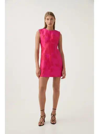Aje Cove Pendant Mini Dress Florescent Rose Size AU 8