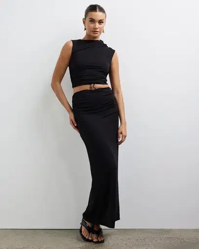 Lover Collins Ring Front Maxi Dress Black Size 10