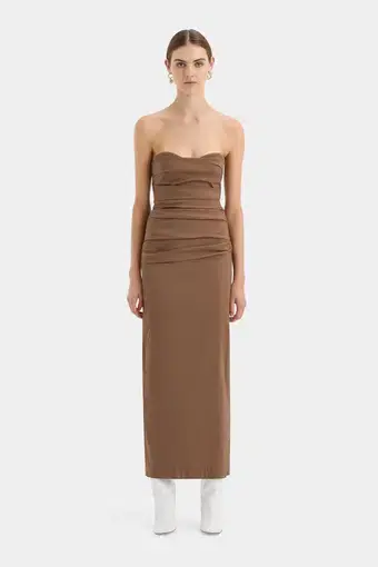 Sir the Label Alba Strapless Gown Brown Size 2/Au 10