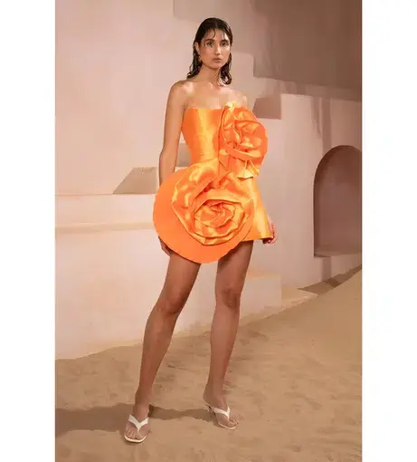  Eliya The Label Hayman Dress Tangerine Size M/Au 10 