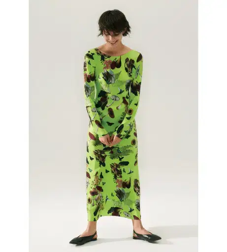 Silk Laundry Sienna Dress Magic Mushroom Fern Size 8 