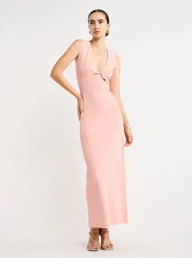 Sir the Label Kinetic Beaded Midi Dress In Pink Size 1 / AU 8