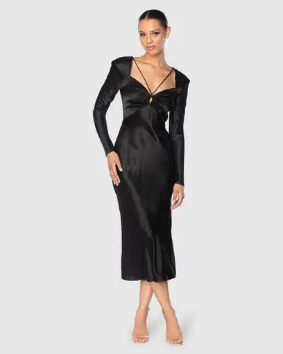 Azzurielle Fondi Midi Dress Black Size 8