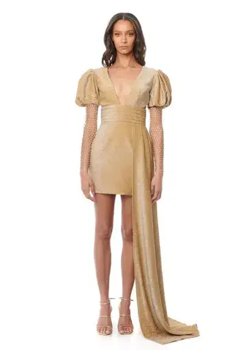 Eliya The Label Carla Mini Dress in Gold Size X-Small / AU 6