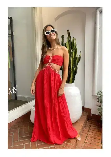 D’Artemide Chloe Dress in Red One Size