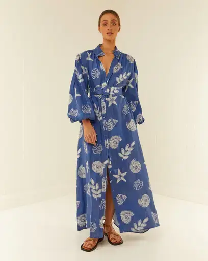 Palm Noosa Noddy Dress Blue Print Size 14