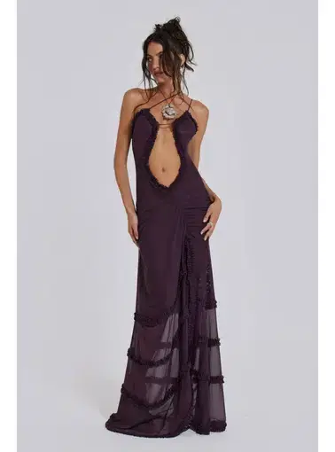 Jaded London Fatale Maxi Dress in Dusk Size AU 6