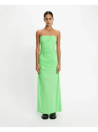 Cue Jersey Bandeau Gown Summer Green Size AU 10