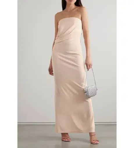 Christopher Esber Balm Strapless Ruched Dress Pink Size AU 10 