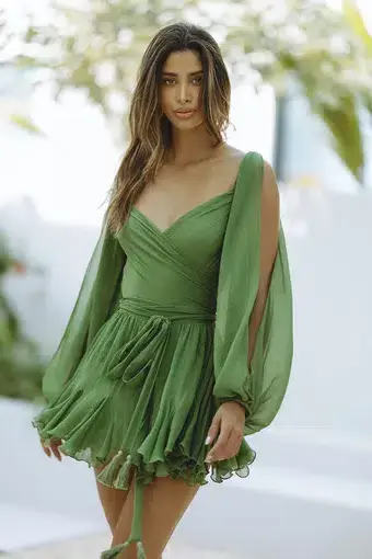 Chic Le Frique Gaia Mini Dress Pistachio Green Size XS / AU 6