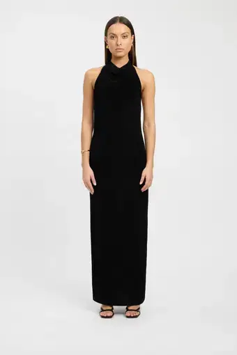 Kookai Erica Halter Maxi Dress Black Size 10