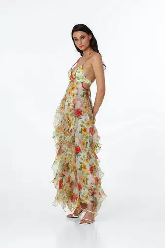 Menti Baroque Flower Maxi Dress Multi Size 10