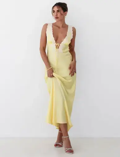 Rumored Venice Maxi Dress Banana Yellow Size 6
