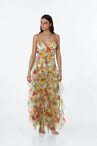 Menti Baroque Flower Maxi Dress Multi Size S / AU 8
