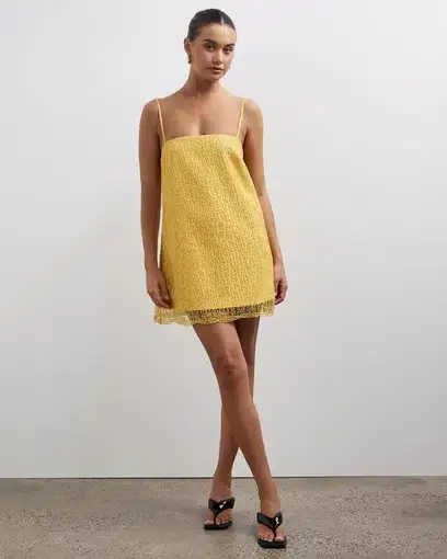 Lover Lina Mini Dress Golden Yellow Size 10