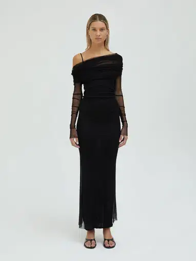 Christopher Esber Veiled Dress in Black Size 10