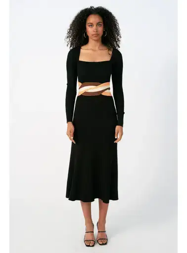 Sovere Inertia Knit Dress in Black Size AU 10