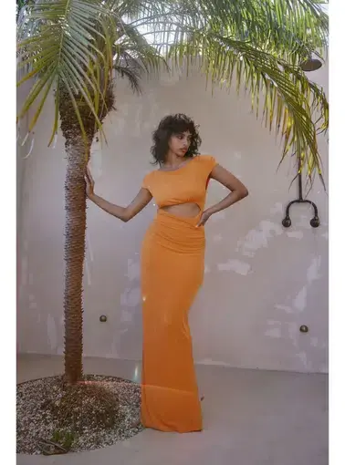 Isabelle Quinn Vienna Maxi Dress in Citrus Size AU 8