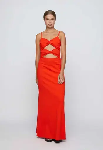 Anna Quan Natalia Maxi Cutout Dress Chili Red Size 8
