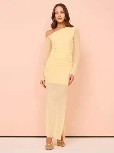 Bec & Bridge Fae Asym Dress in Lemon Size 10
