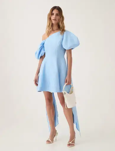 Aje Arista Tulip Sleeve Mini Dress Powder Blue Size 14