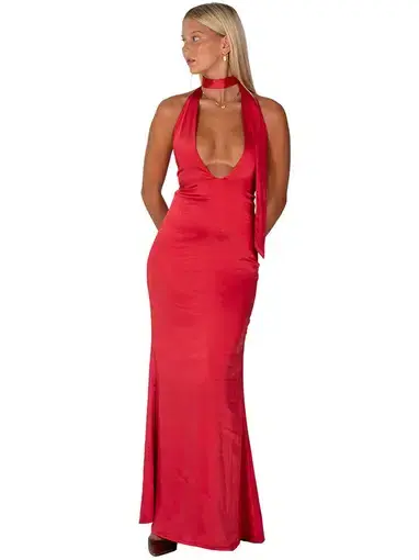 I am Delilah Margot Maxi Dress In Cherry Red Size XS / AU 6