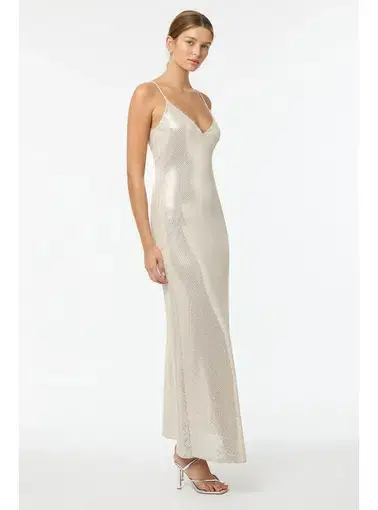 Manning Cartell High Voltage Slip Dress Nude Silver Size AU 10