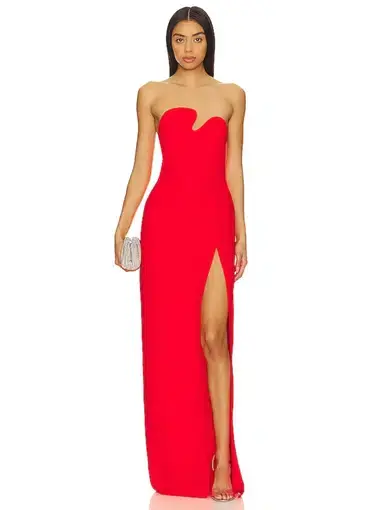 Amanda Uprichard Strapless Puzzle Gown Crimson Size XS / AU 6