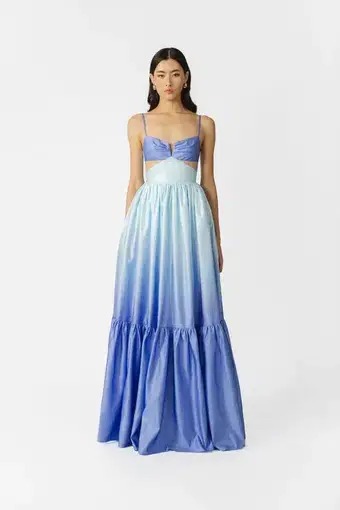 Sau Lee Nova Satin Gown in Blue Size AU 8