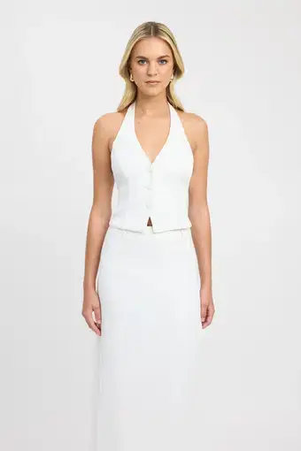 Kookaï Oyster Vest Top and Wafer Shorts Set Natural White Size 36 / AU 8